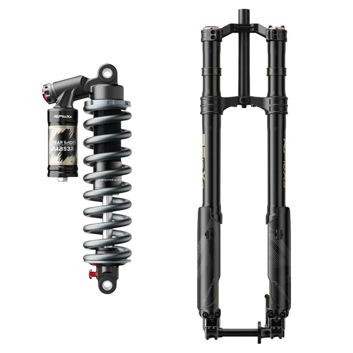 RFloXa Hawk 31 Max 228mm fork — fork detail for Surron and E-Ride Pro bundle