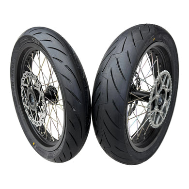 Surron Ultra Bee CST Supermoto Wheel Set — front wheel close-up | ThrottleCo