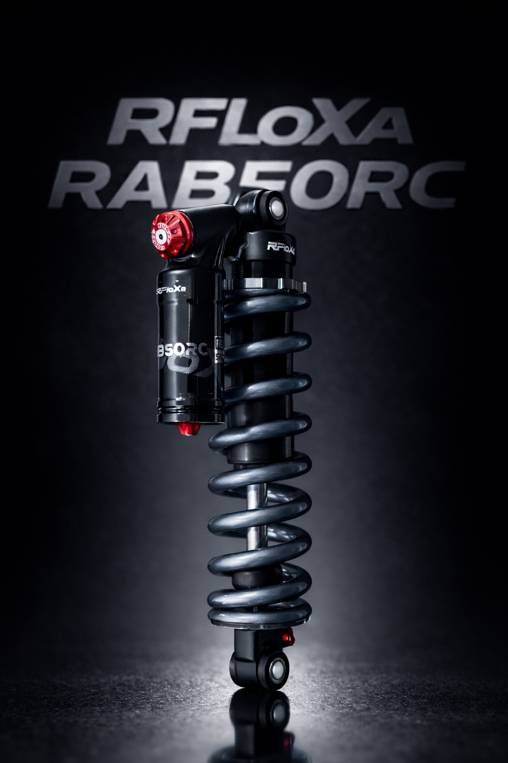 RFloXa RAB50RC rear shock for Surron LBX, Talaria, and E-Ride Pro — external nitrogen reservoir with multi-stage damping