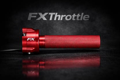 FX Throttle for electric dirt bikes — installed handlebar view