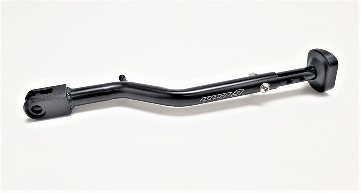 Warp 9 adjustable kickstand for Talaria Sting — machined steel pivot head with lightweight tubular body