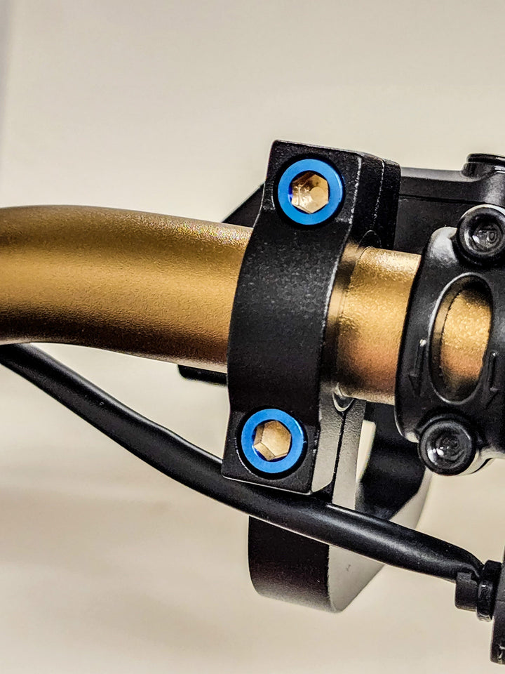 Warp 9 Handguard Titanium Bolt Kit for Surron & Talaria — burnt blue hardware