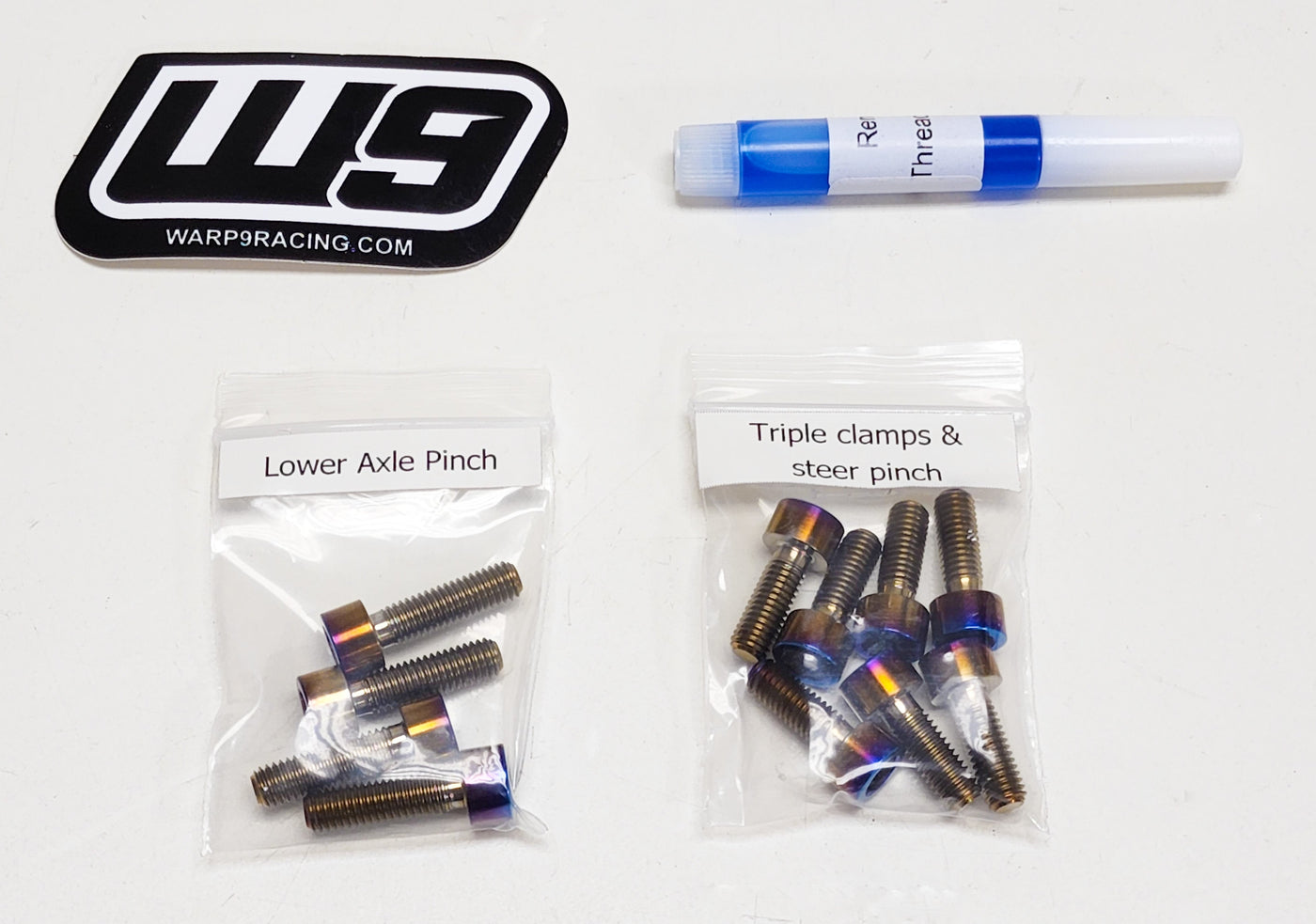 Warp 9 Titanium Fork Bolts for Surron & Talaria — bolt detail view