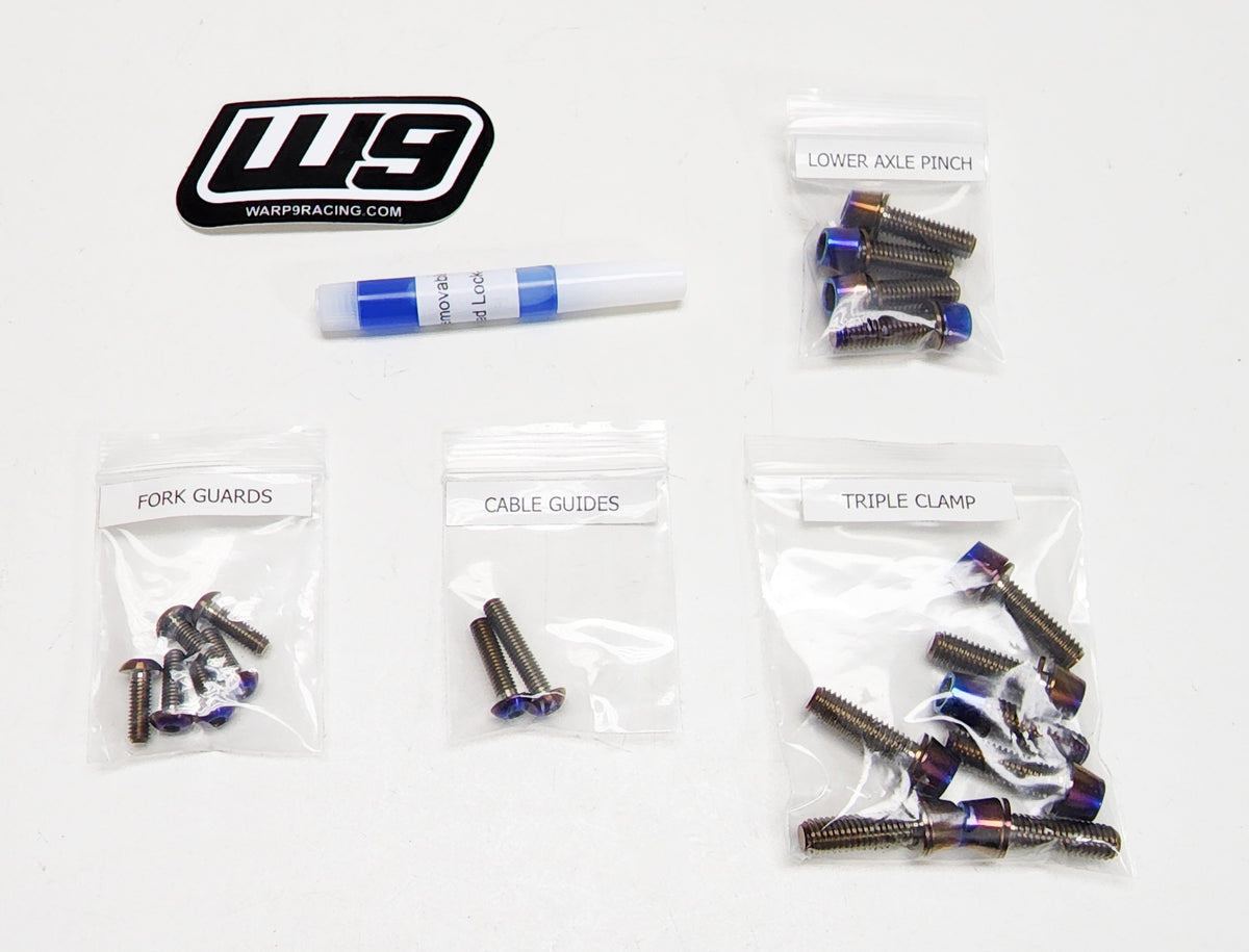 Warp 9 Titanium Fork Bolts for Surron & Talaria — fork pinch bolt set