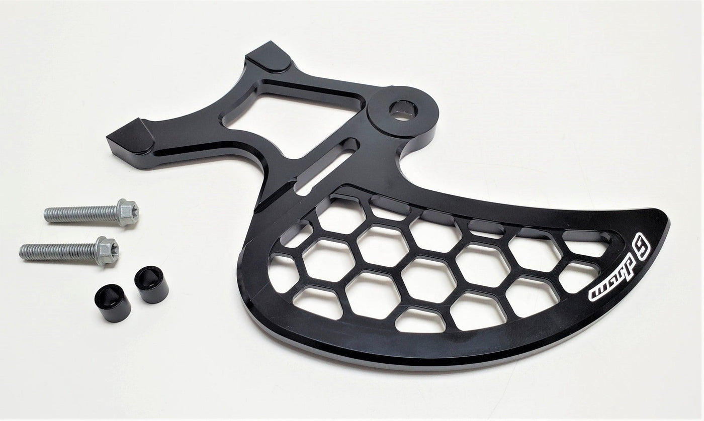 Warp 9 Rear Disk Guard for Surron Light Bee X — billet aluminum rotor protection