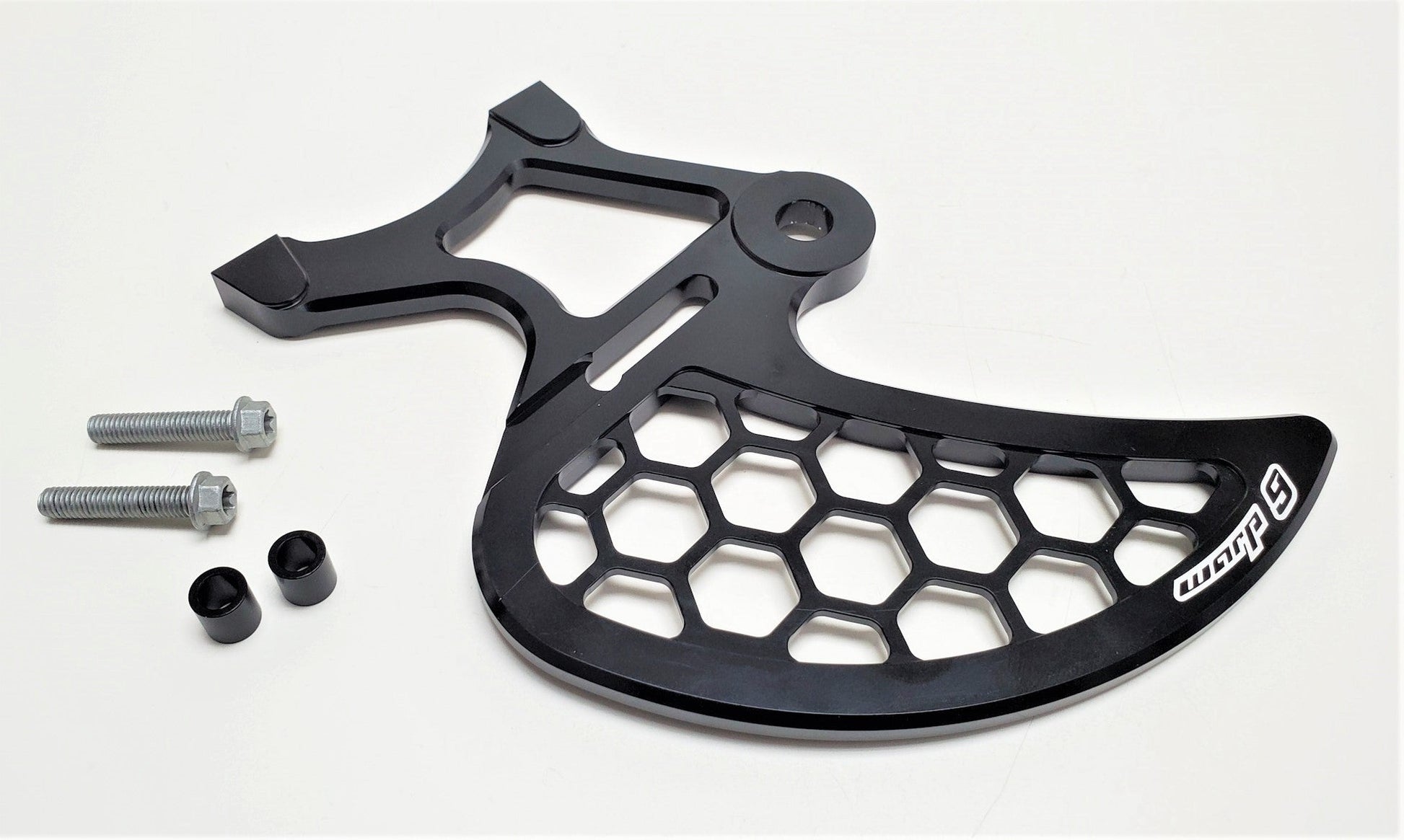 Warp 9 Rear Disk Guard for Surron Light Bee X — billet aluminum rotor protection