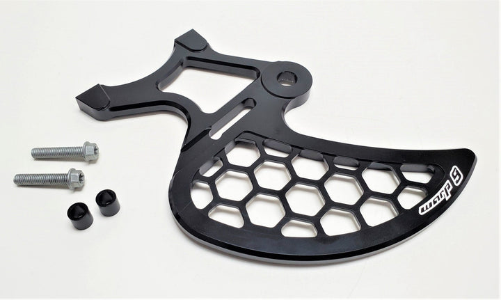 Warp 9 Rear Disk Guard for Surron Light Bee X — billet aluminum rotor protection