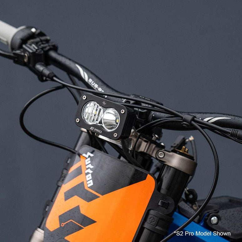 Baja Designs S2 Sport headlight — beam lens and optic detail