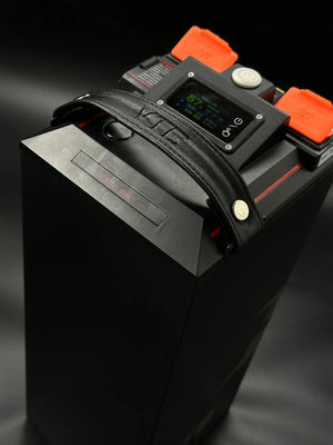 Ventus EVO GT 72V 50Ah battery for Surron Light Bee — side profile with port