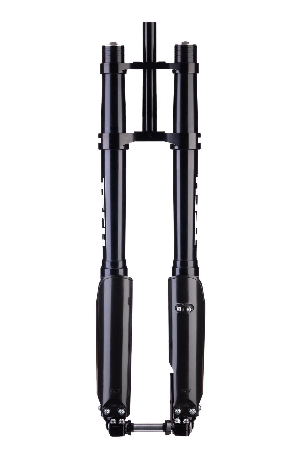 TECH E39 upside-down e-moto fork — 39mm USD with dual-crown, 230mm travel, for Surron, Talaria, and E-Ride Pro