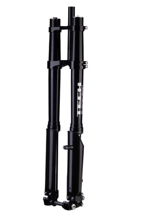 TECH E39 e-moto fork — lower leg and axle detail