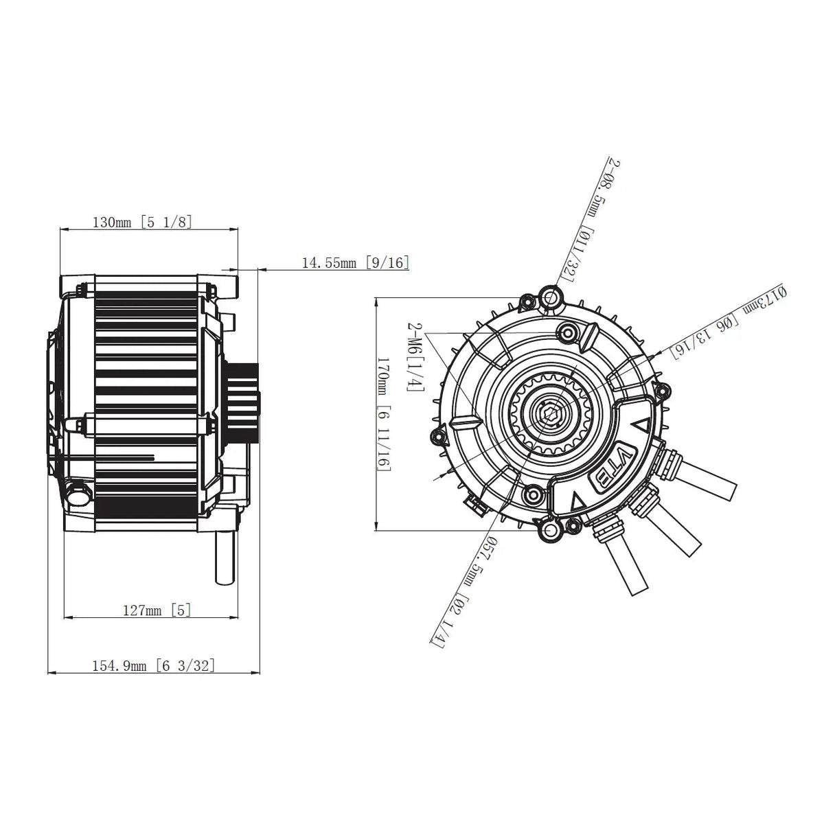 Ventus Ryuga 52kW motor for Surron Ultra Bee — complete motor package alternate view