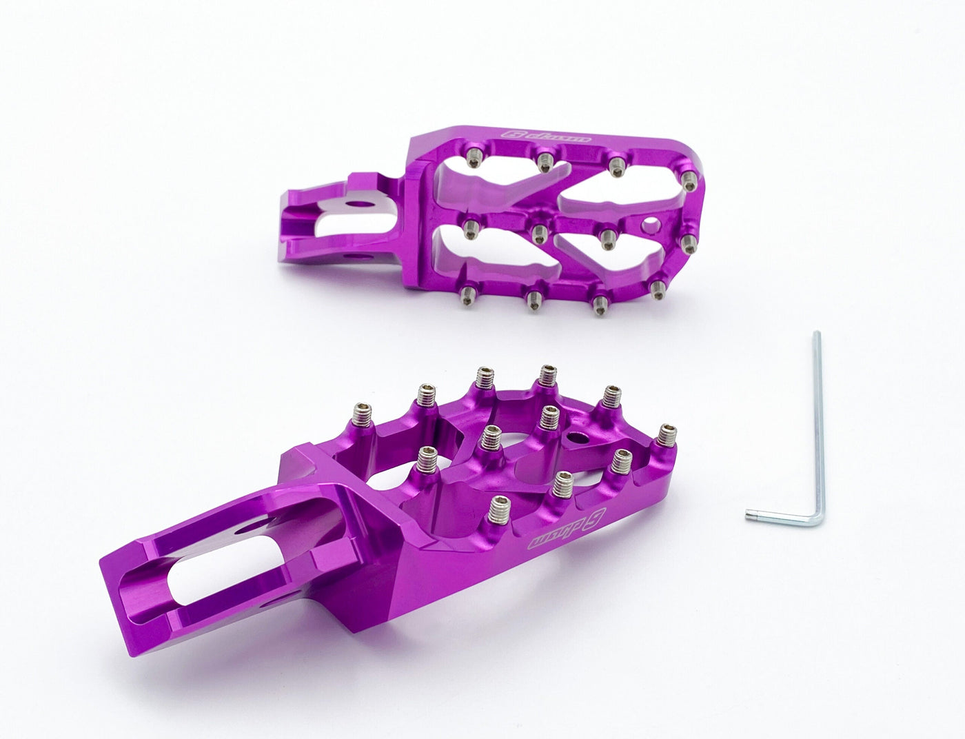 Warp 9 Ultra Bee Elite Foot Pegs — complete hardware kit with mounting fasteners