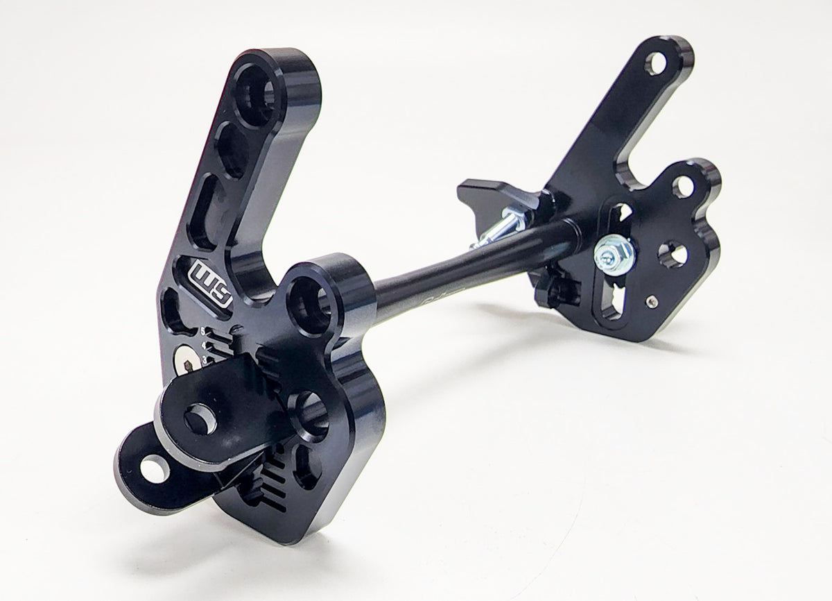 Warp 9 adjustable foot peg mount for Talaria MX3 MX4 — installed on bike view