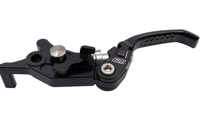 Warp 9 Ultra Bee brake lever — folding hinge mechanism detail