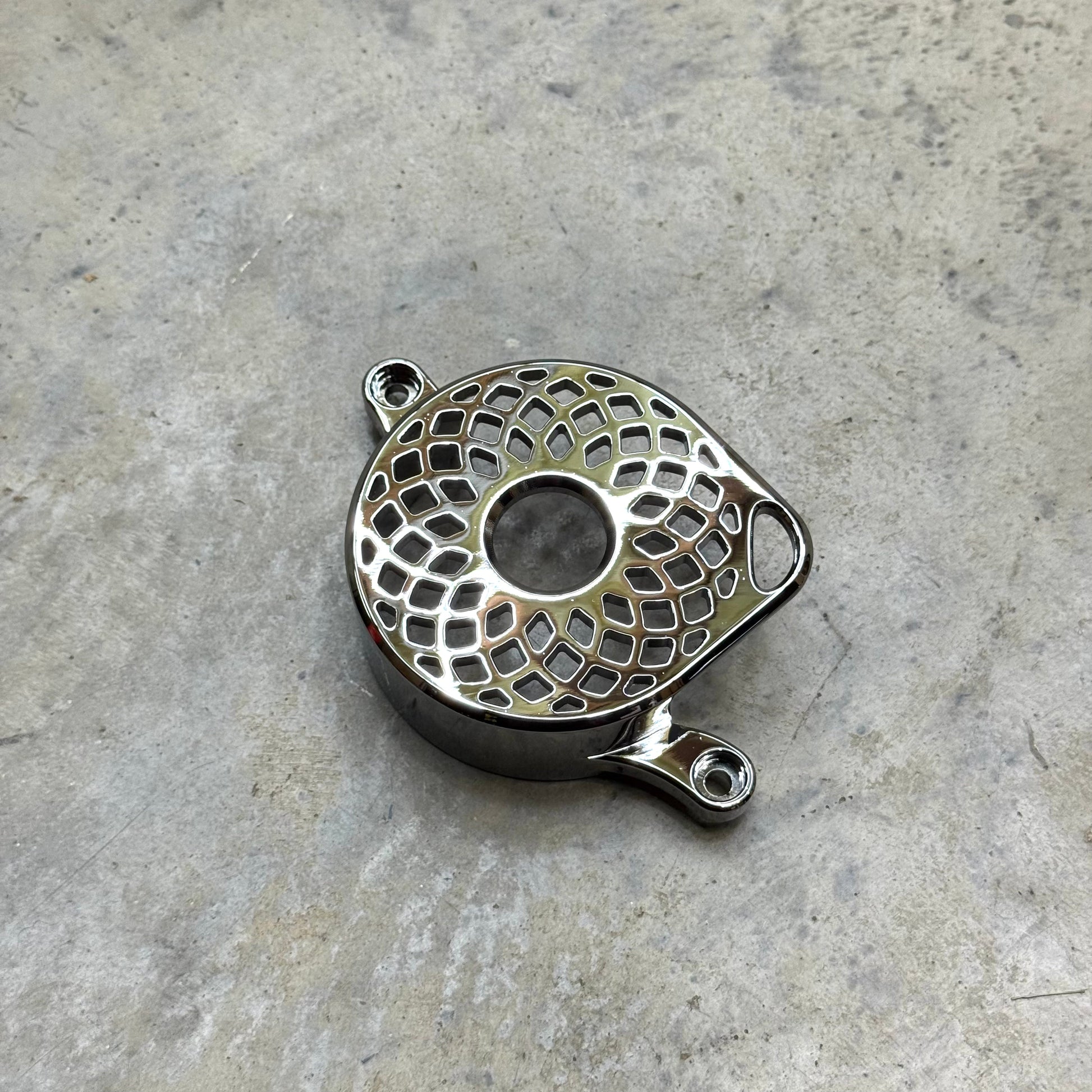 CNC 6061 aluminum motor cover for Surron Ultra Bee — installed on bike
