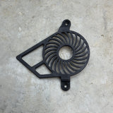 Talaria Sting gearbox cover underside – mounting points and retention clip detail