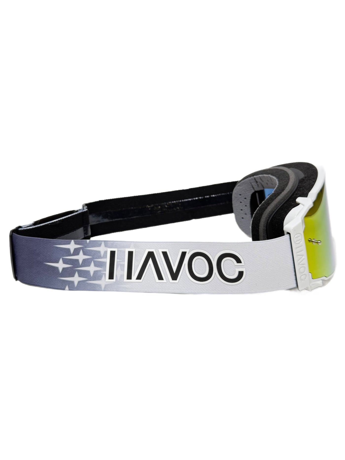 Buttery Films x Havoc Helios goggle for Surron and Talaria — strap and frame detail