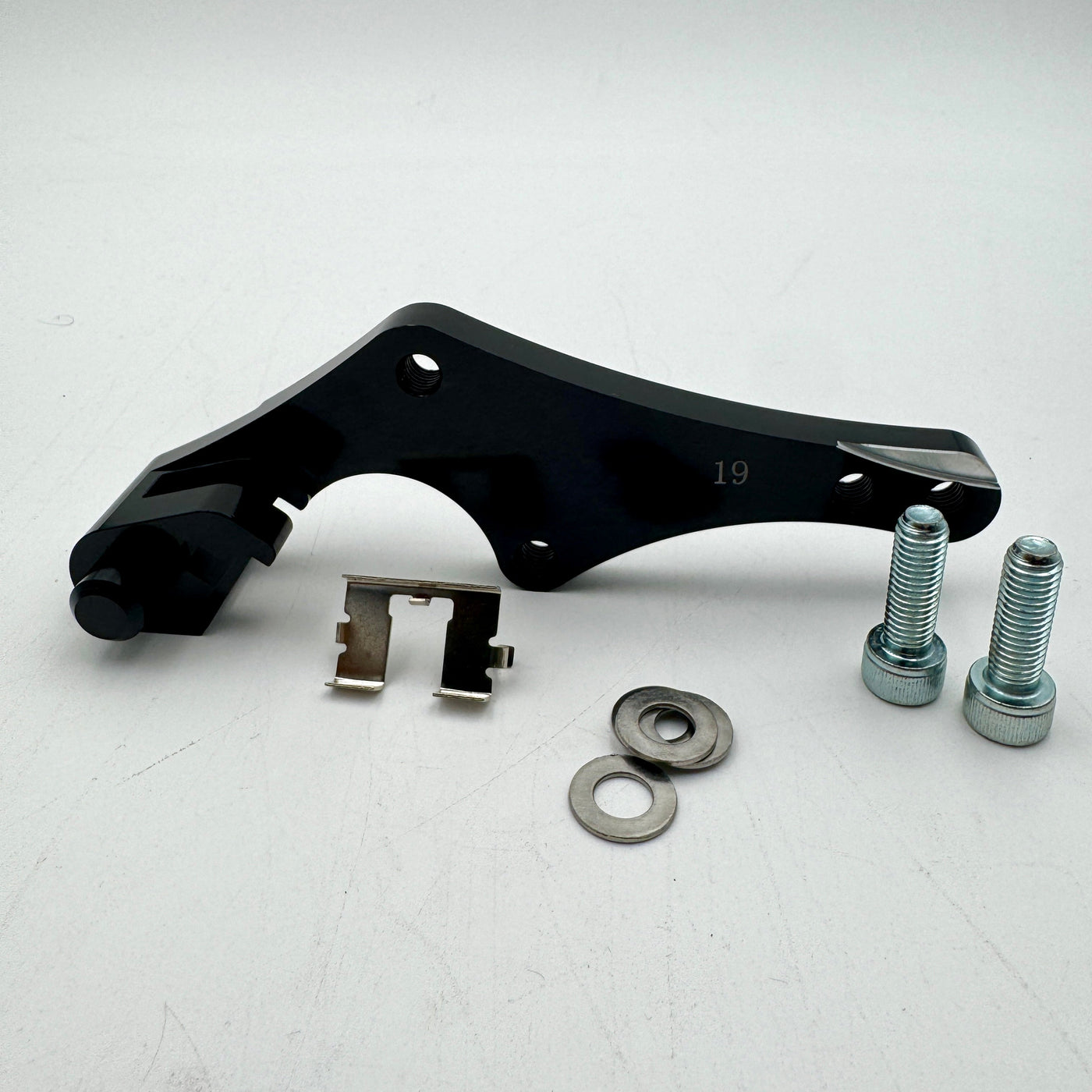 320mm front rotor relocation bracket for KTM, Husqvarna and GasGas dirt bikes - Warp 9