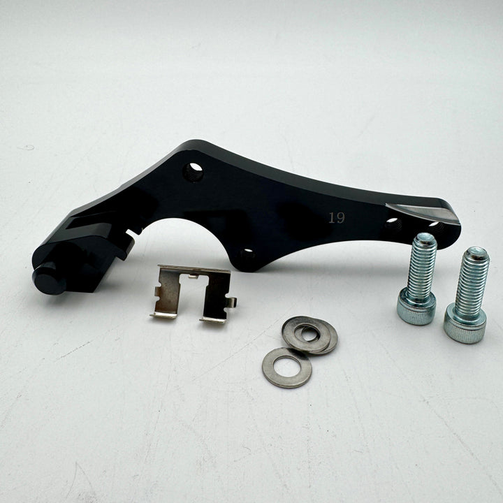 320mm front rotor relocation bracket for KTM, Husqvarna and GasGas dirt bikes - Warp 9