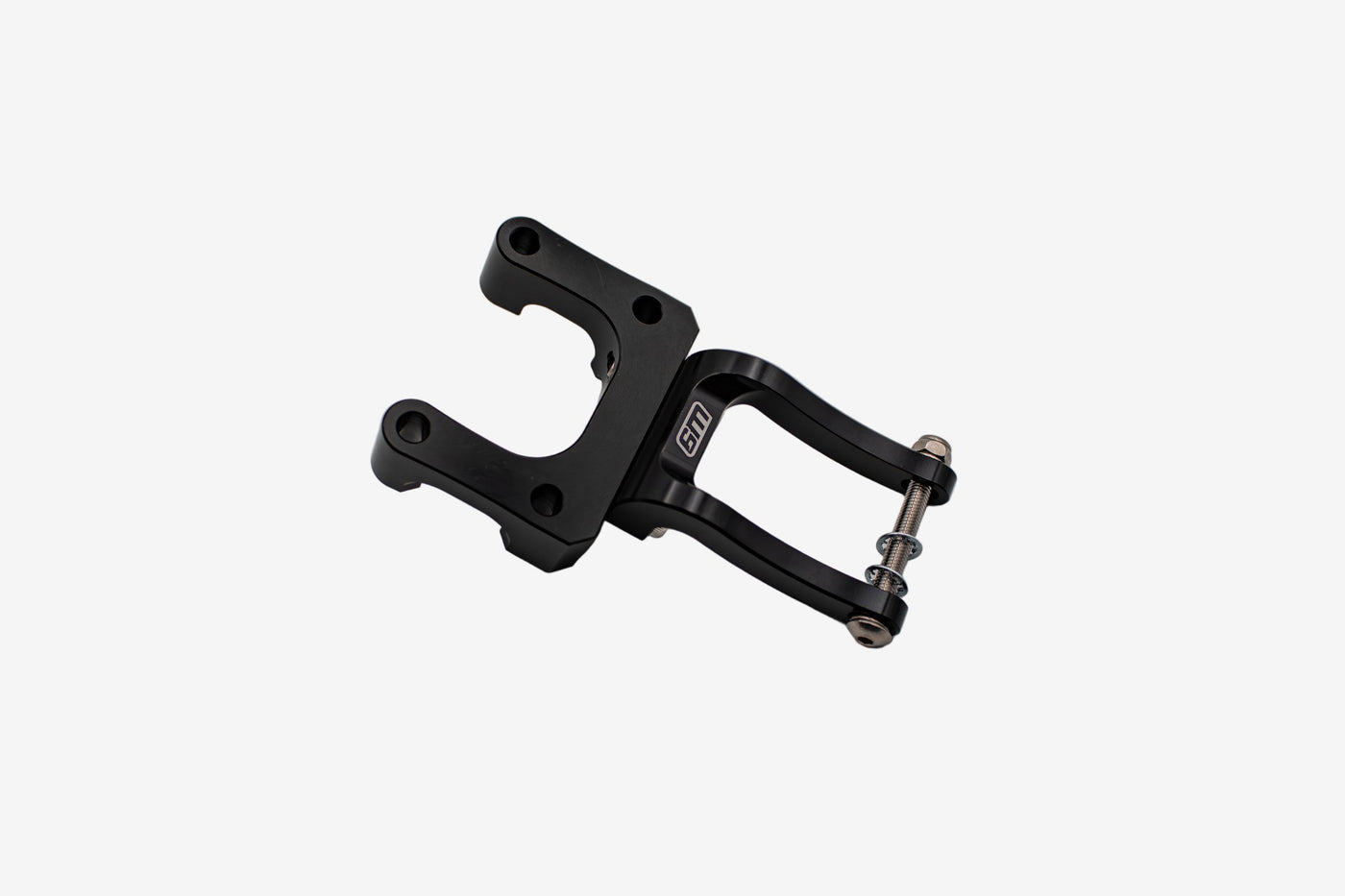 Warp 9 W9 fork clamp headlight mounting bracket — CNC machined black aluminum for Surron and Talaria handlebars
