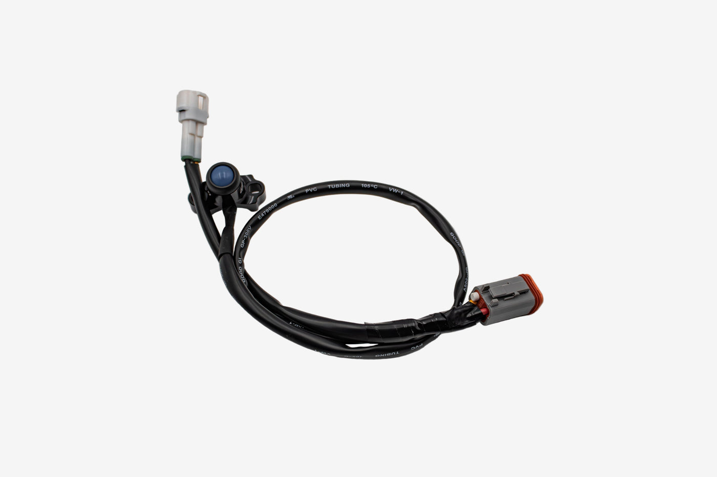 Warp 9 V2 headlight wiring harness with high/low beam toggle button and Deutsch connector for Surron and Talaria
