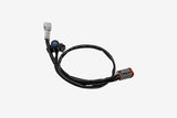 Warp 9 V2 headlight wiring harness with high/low beam toggle button and Deutsch connector for Surron and Talaria
