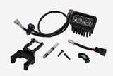 Warp 9 V2 high-output LED headlight kit with W9 mounting bracket, wiring harness, and hardware for Surron and Talaria
