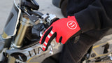 Red Havoc Gloves for Surron and Talaria riders — palm grip detail