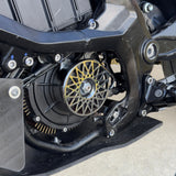 CNC 6061 aluminum motor cover for Surron Ultra Bee — anodized black