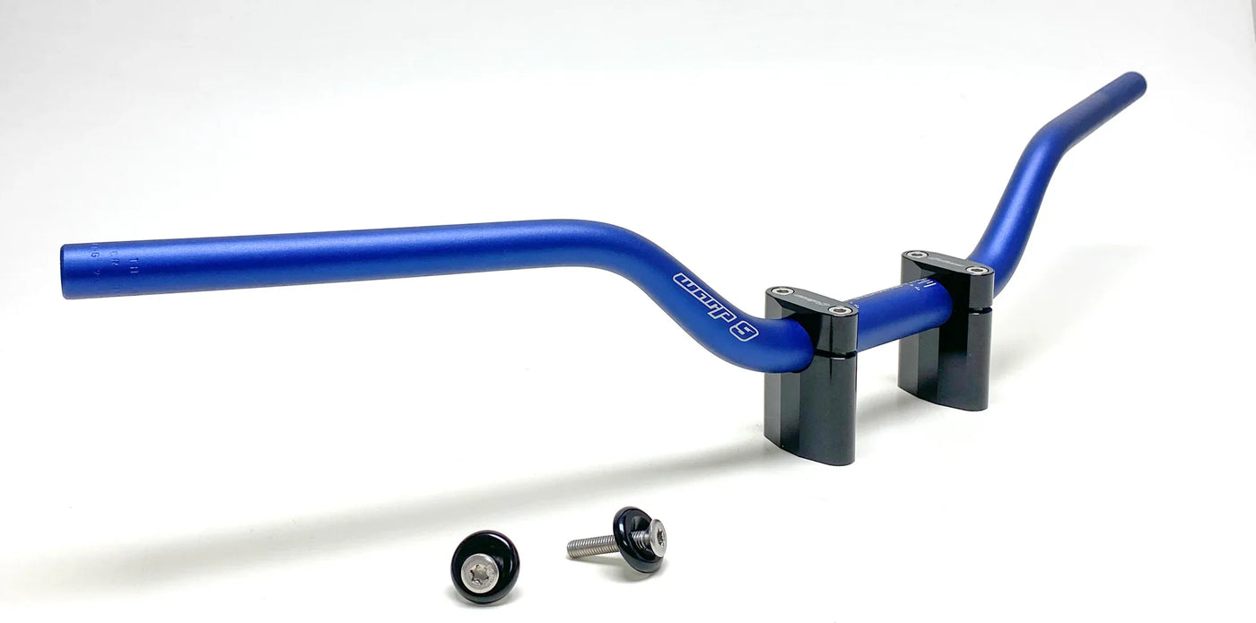 Warp 9 tapped handlebars for Surron and Talaria — M8 threaded ends for wrap-around handguards