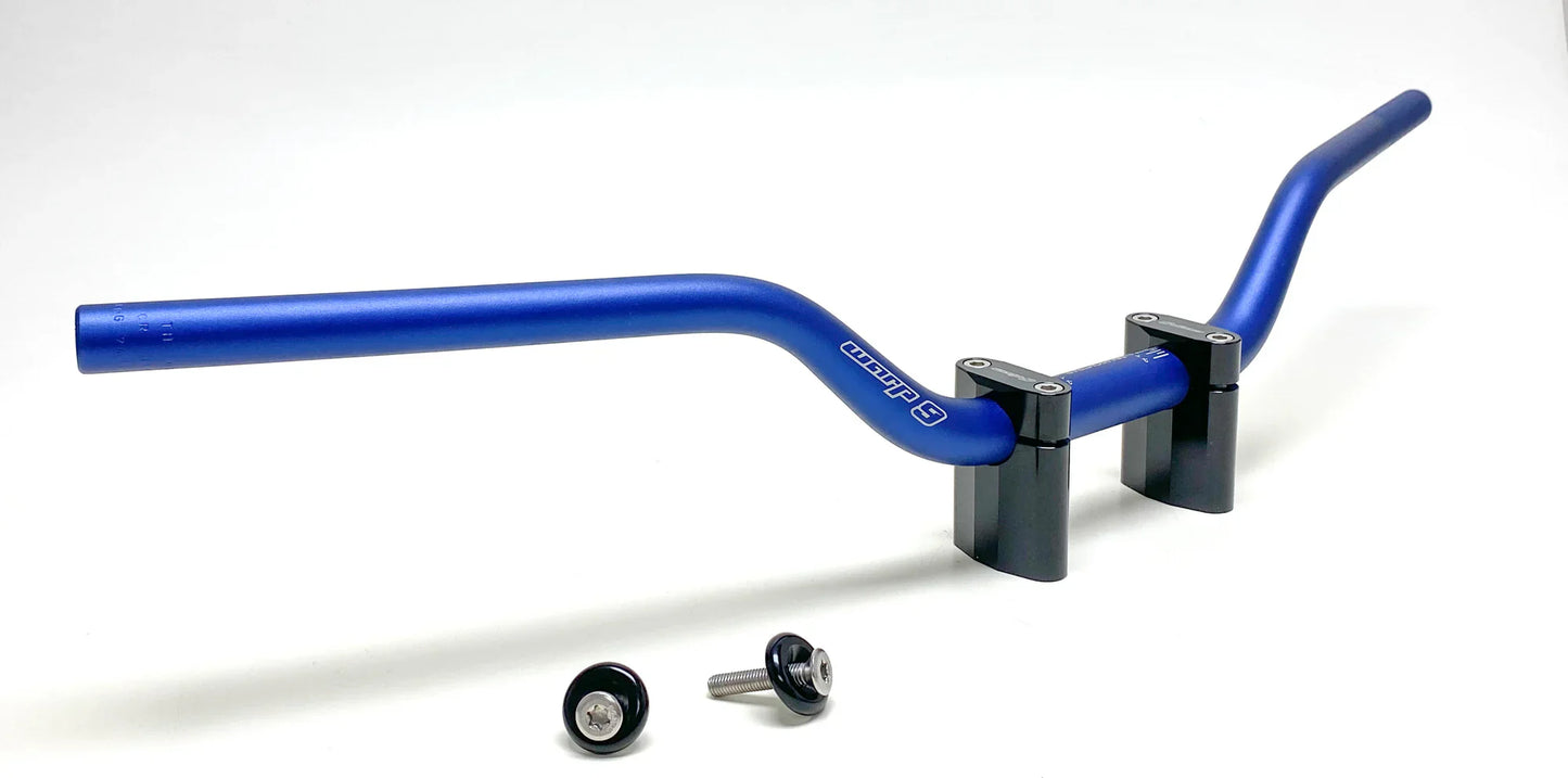 Warp 9 tapped handlebars for Surron and Talaria — M8 threaded ends for wrap-around handguards