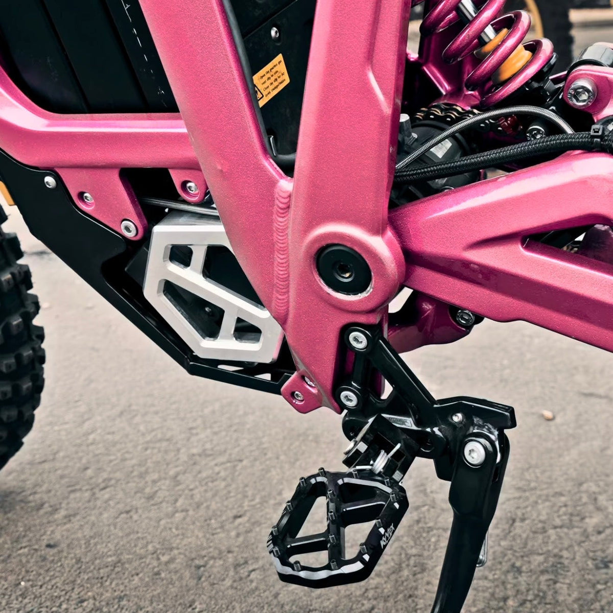 KyVex Billet Motor Cover for Talaria MX4 — installed on bike
