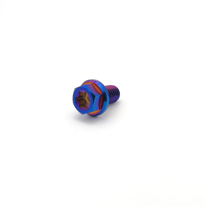 Titanium M6 flange bolt for e-motos — dual head detail, Warp 9