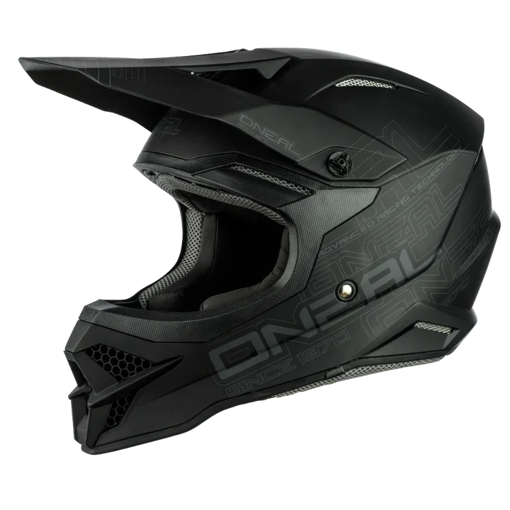 O'Neal 3 SRS Flat Black Helmet 2.0
