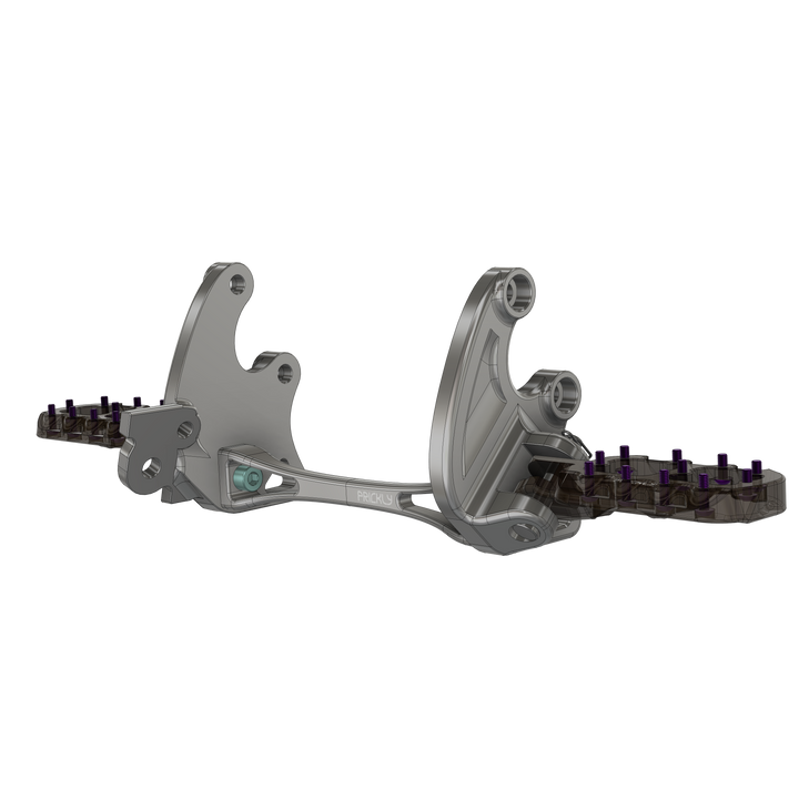 Footpeg Brackets for E-Ride Pro — 7075 billet, silver assembled