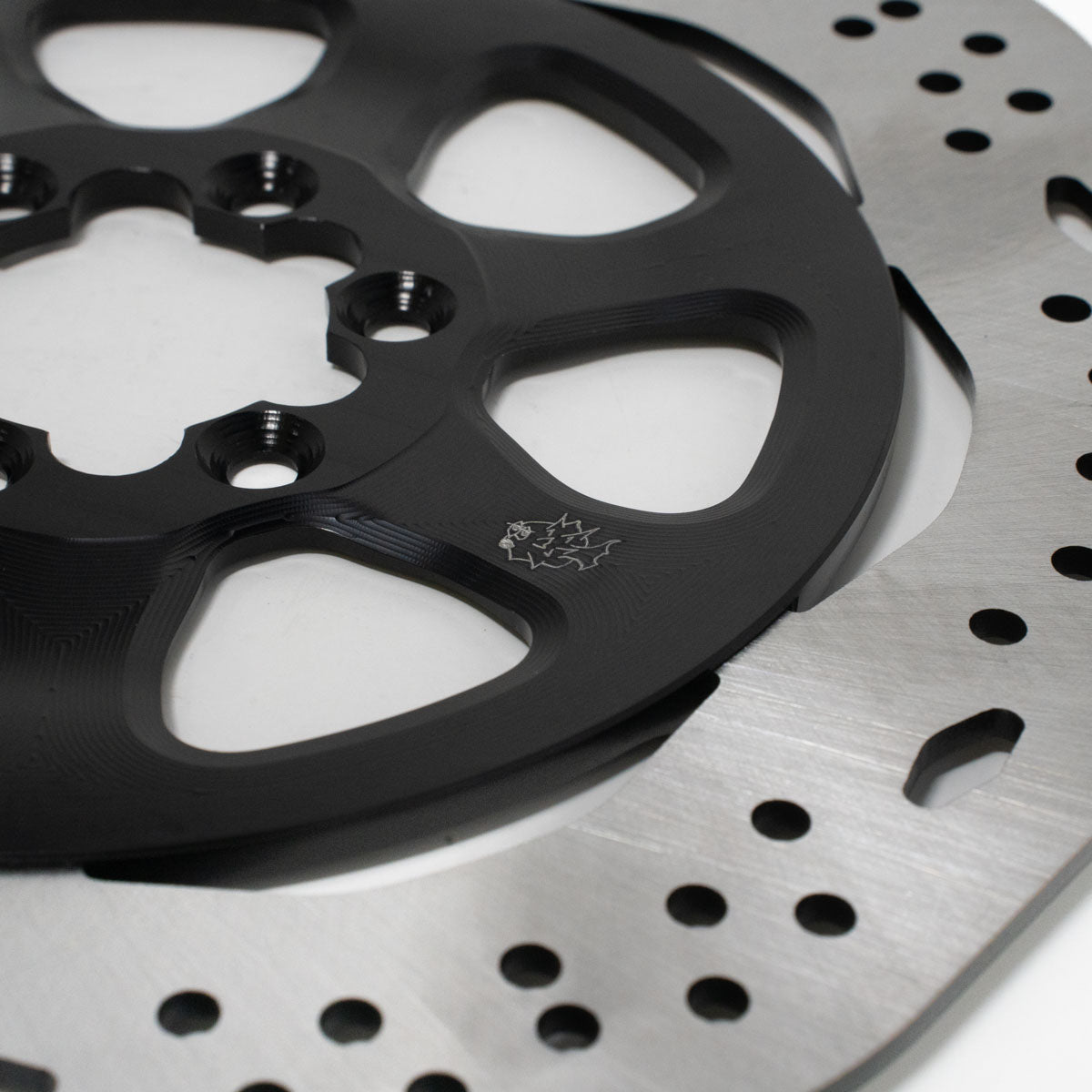 Prickly 240mm floating rotor for Surron and Talaria — billet carrier detail