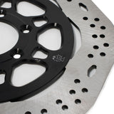 Prickly 240mm floating rotor for Surron — installed on rear wheel