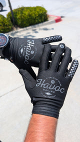 Havoc Moto Gloves — silicone grip palm and touchscreen fingertip detail