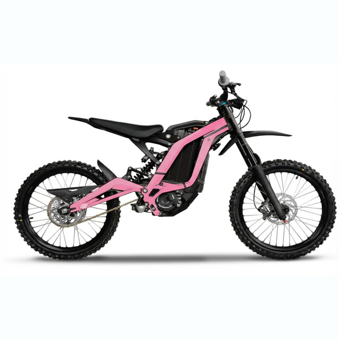 Surron Light Bee X solid color frame wrap by Summit MX — Pink