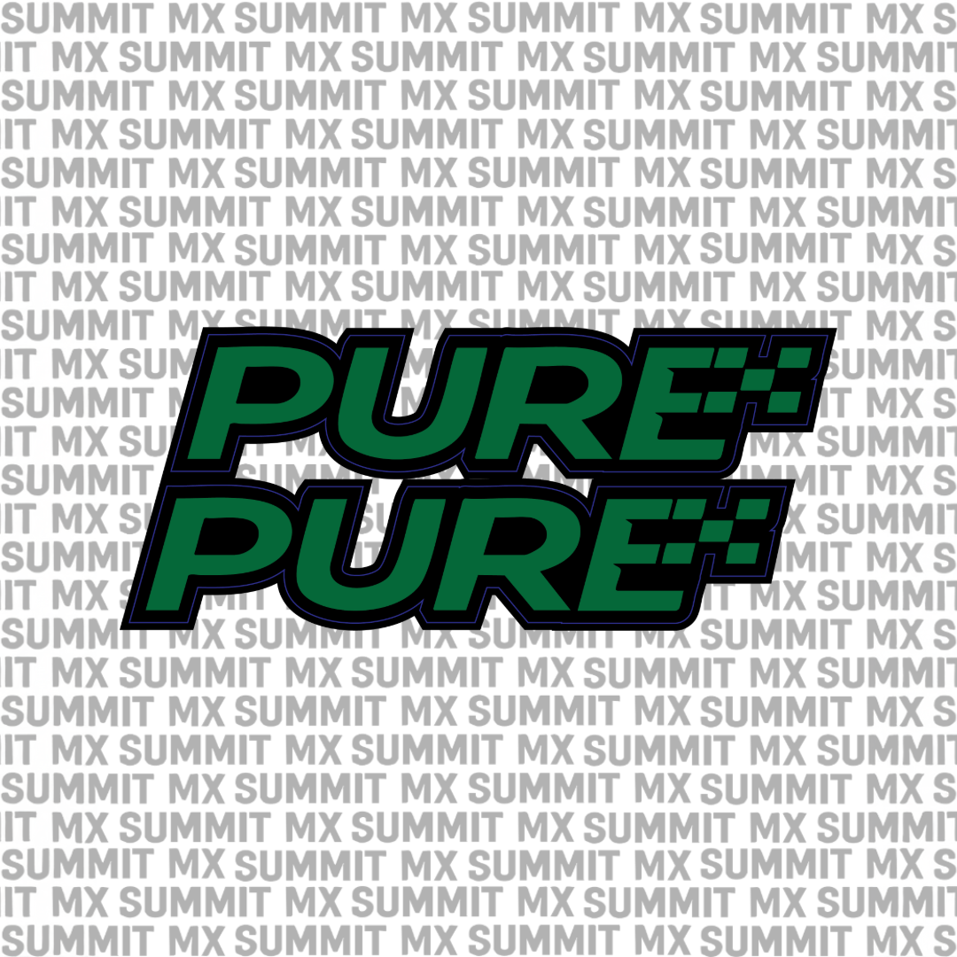 Pure fork tube decal detail — weatherproof vinyl with UV-resistant laminate