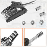 ROCKBROS 16-in-1 carbon steel bike multi-tool, compact folded size