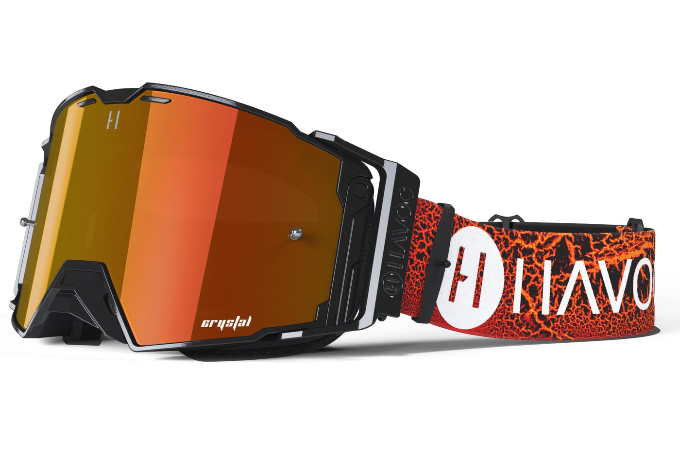 Red Dragon Helios offroad goggle by Havoc for Surron and Talaria riders — magnetic quick-change lens