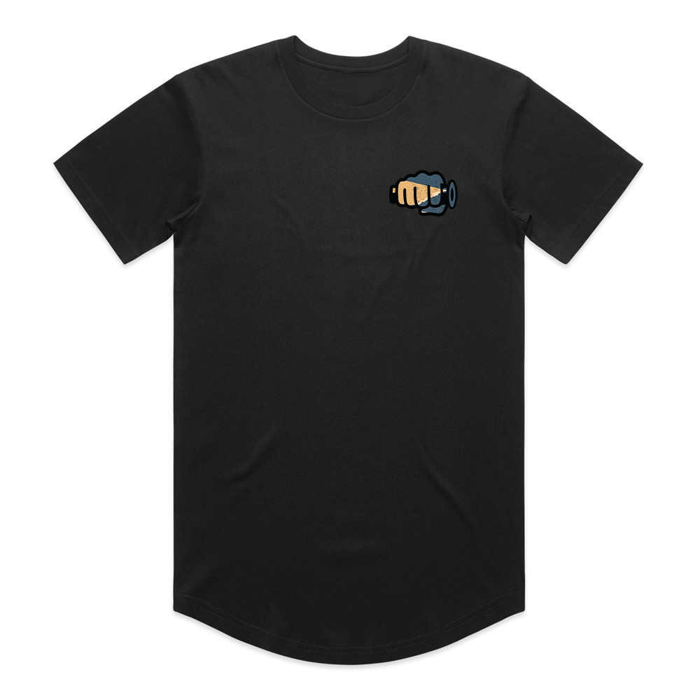 Throttle Co Ride More Bike Tee in black, front flat lay