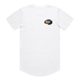 Throttle Co Ride More Bike Tee in white, front flat lay