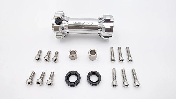 Warp 9 Jackshaft for Surron LBX — component layout showing bearing and shaft assembly