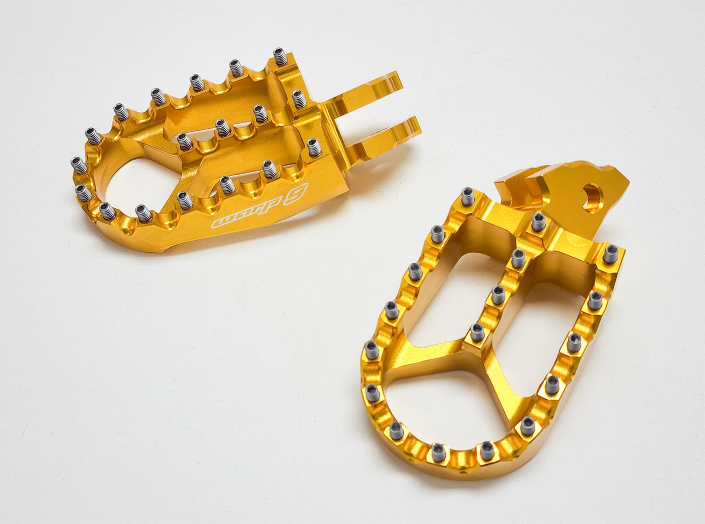 Warp 9 foot pegs for Surron Light Bee X — gold anodized