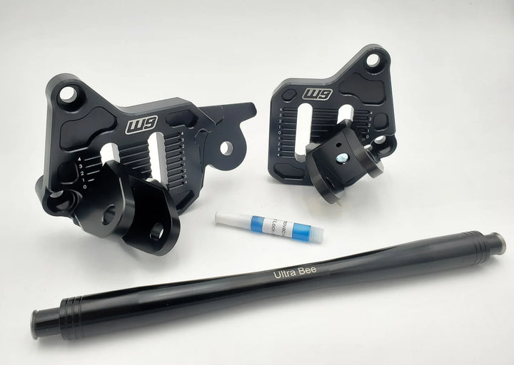 Warp 9 Ultra Bee adjustable peg mount — EDM brace bar and bracket detail