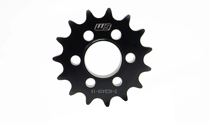 Warp 9 15-Tooth Jack Shaft Sprocket for Surron Light Bee — top speed gearing variant