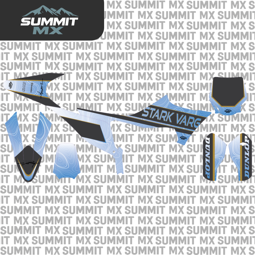 Stark Varg topographical MX graphics kit by Summit MX — pattern detail